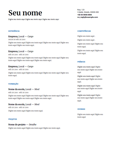 Currículo para social media Exemplo de currículo tradicional.