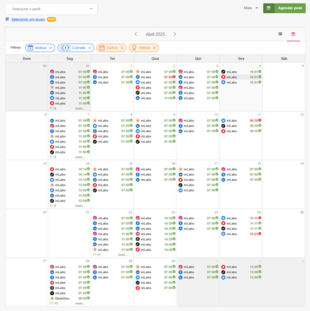 Calendário editorial da mLabs.