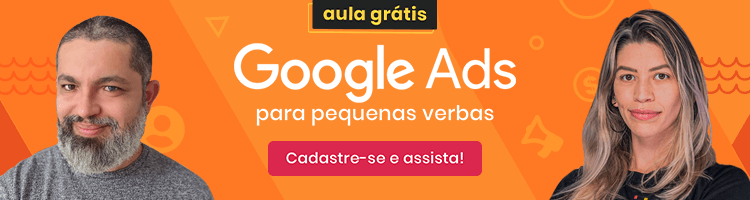 imagem de um banner publicitário para divulgação do webinar de google ads para pequenas verbas da mLabs em parceria com a agência #TudoNosso