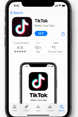 Tela de download do TikTok.
