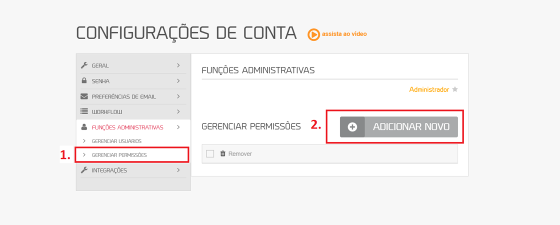 Configurações de workflow