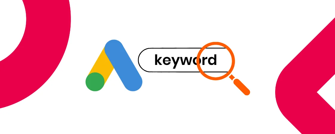 keyword-planner: logo google ads e barra de pesquisa com lupa