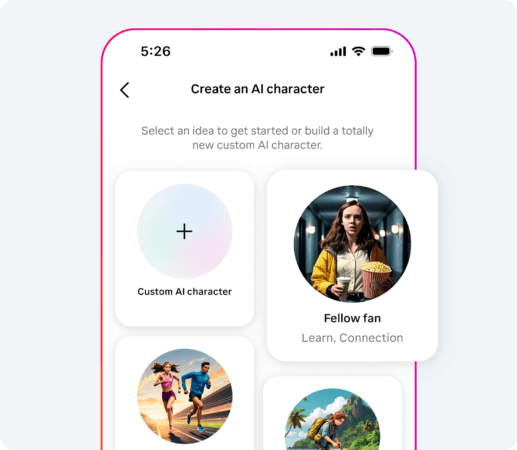 AI Studio do Facebook para criar personagens de IA.