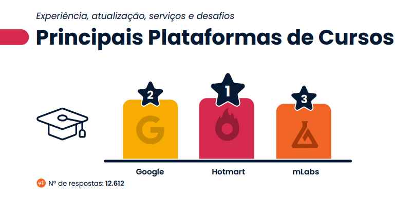 Infográfico: Principais plataformas de cursos para profissionais de redes sociais.