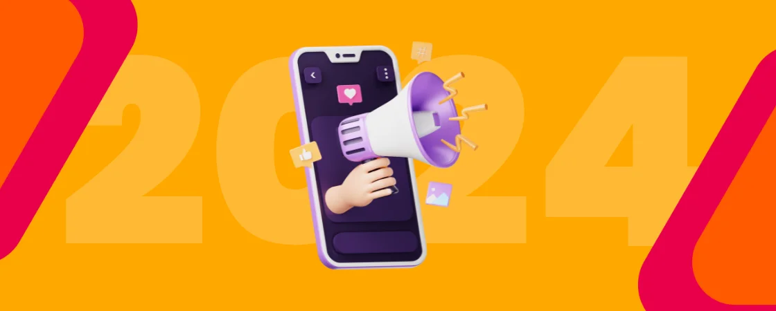 tendencias-de-midias-sociais: icone de megafone e celular