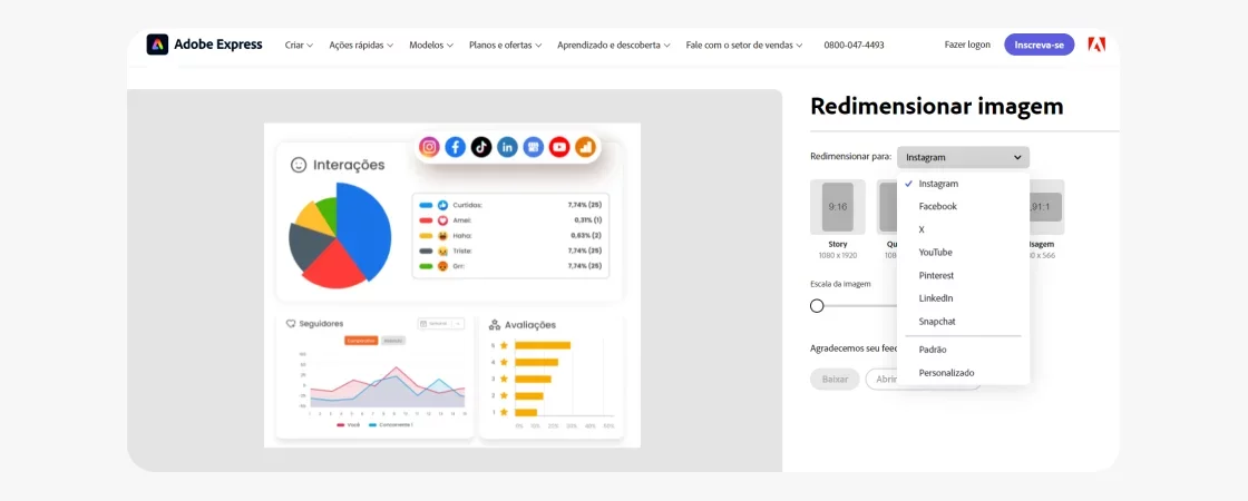 redimensionar-foto-para-instagram-6: print da ferramenta adobe para desktop