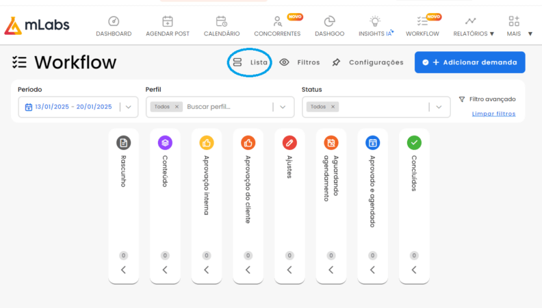 workflow-mlabs-14: tela mLabs