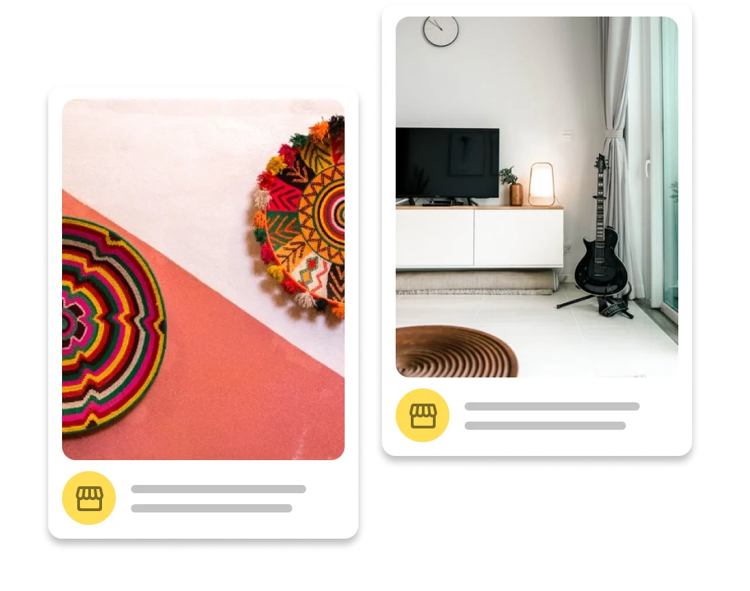 Imagem mostra dois pins publicados no pinterest através da mLabs.