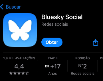 Ícone do Bluesky Social na App Store.