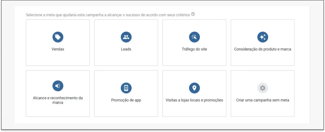 Keyword Planner 2: opções de destinos de anúncios disponibilizados pelo Google Ads.