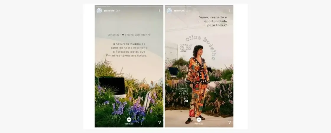 Instagram-Stories-22: imagem de dois Stories com storytelling