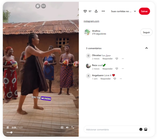 Pin de vídeo de dança