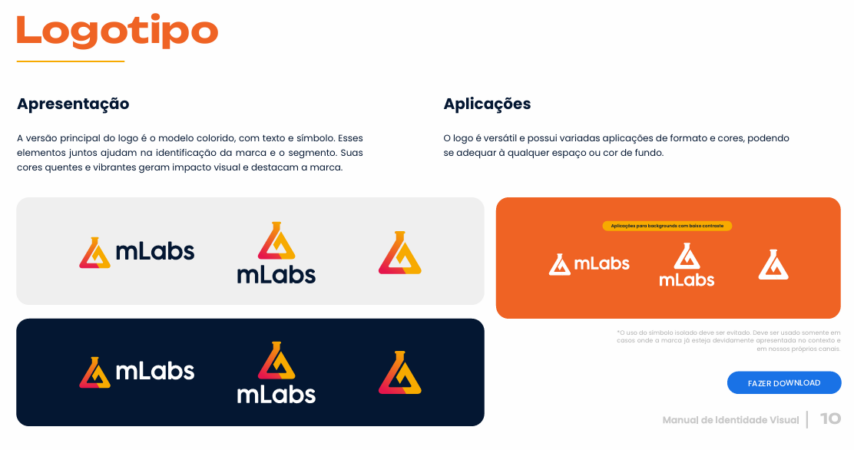 Diretrizes de logotipo da mLabs.