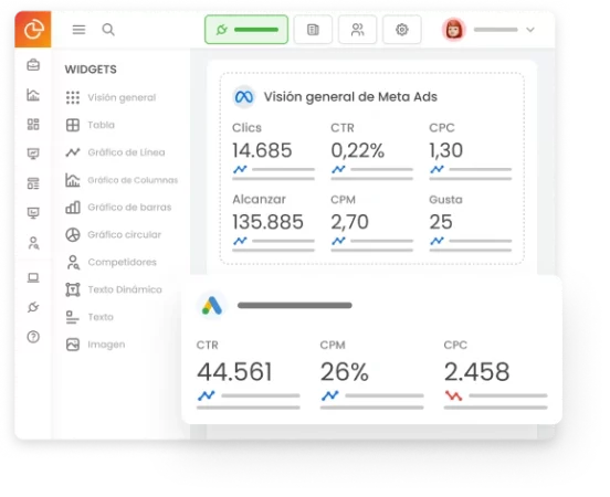 Informes-mLabs-DashGoo La imagen muestra la pantalla de mLabs DashGoo con un informe de múltiples canales en proceso de creación, destacando el botón "Programar Informe"
