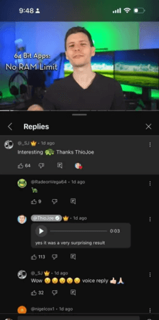 Resposta em áudio a comentário do YouTube.