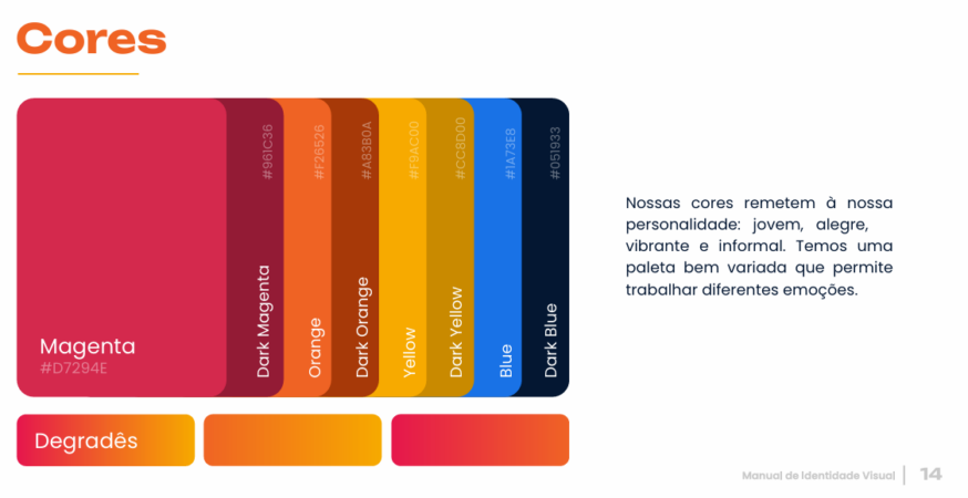 Guia de cores presente no brandbook da mLabs.