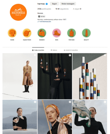 Quiet Luxury 2 Perfil da marca Hermès no Instagram.