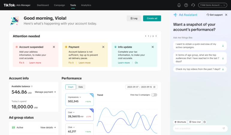 TikTok Ad Assistant Novo TikTok Ad Assistant.