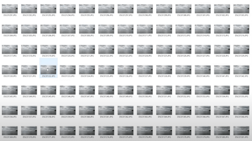 Timelapse 2 Setup de pasta para timelapse com múltiplas fotos sequenciais.