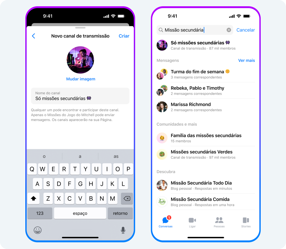 Lista de transmissão do Facebook Messenger.
