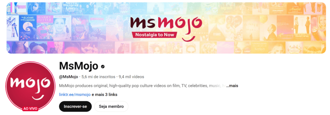 Canal da WatchMojo  no YouTube voltado ao público feminino.