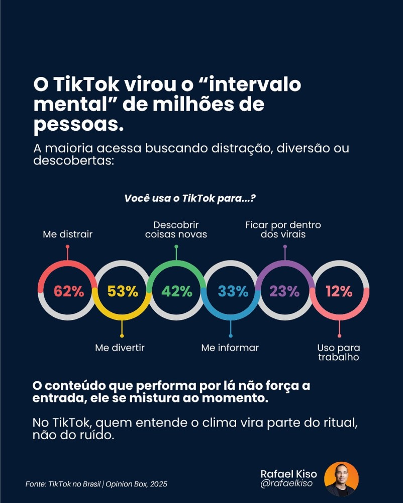 Infográfico: para que as pessoas usam o TikTok.