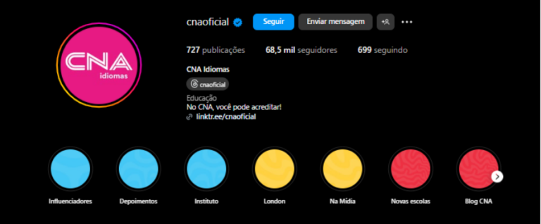 Instagram da CNA.