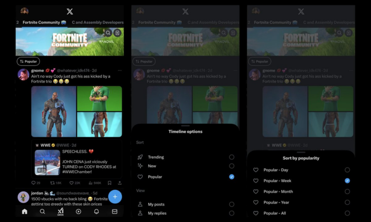 Post em comunidade do X.