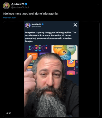 Usuário utilizando o react with video do X.