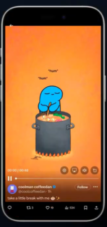 Aba de vídeos do X.