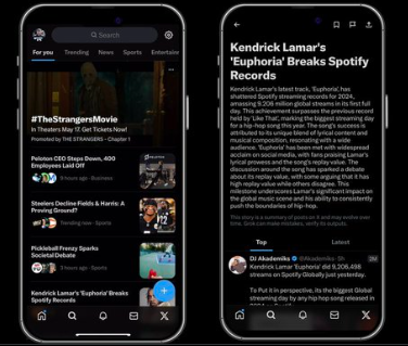 Stories on X, recurso que une a criação de stories com IA.