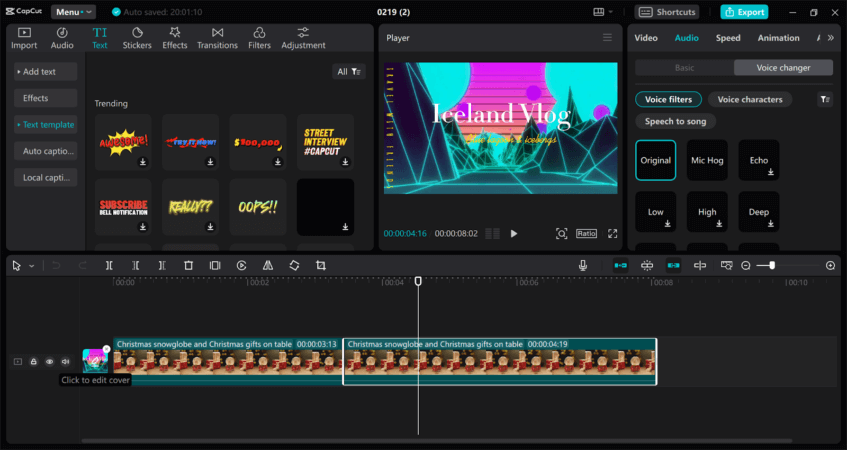 CapCut 3 Filtros, efeitos visuais e correção de cores do CapCut.