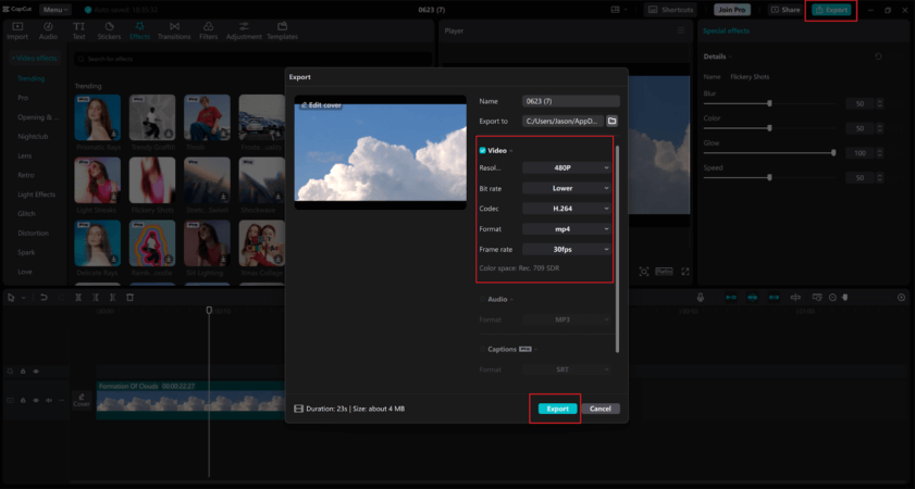 CapCut 9 Exportação, compartilhamento e compatibilidade de plataformas do CapCut.