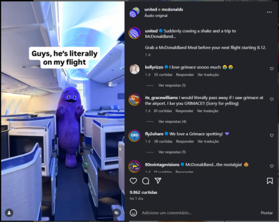 Collab entre McDonald’s e United Airlines.