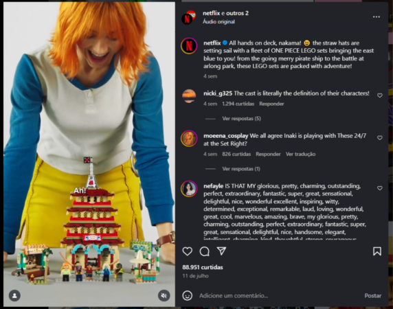 Collab entre LEGO e Netflix.