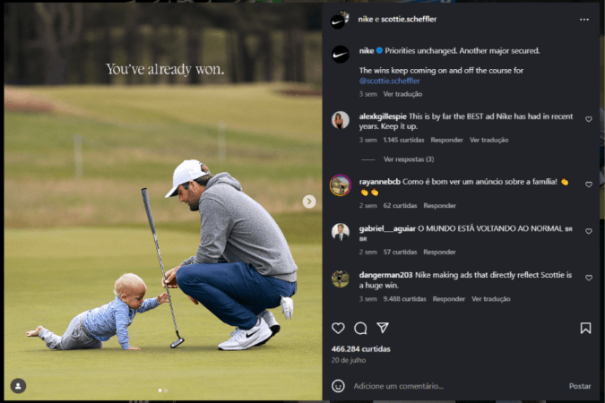 Collab entre Nike e o golfista Scottie Scheffler.