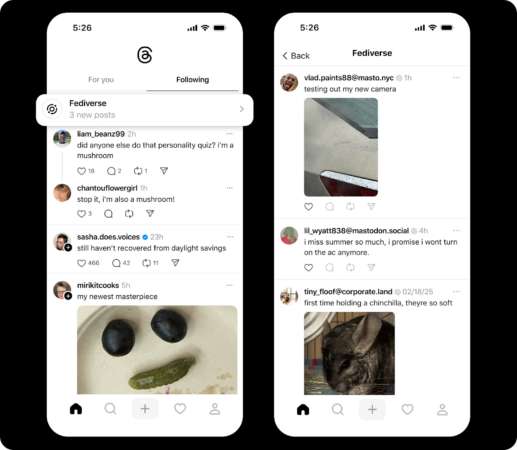 Feed dedicado do Threads.