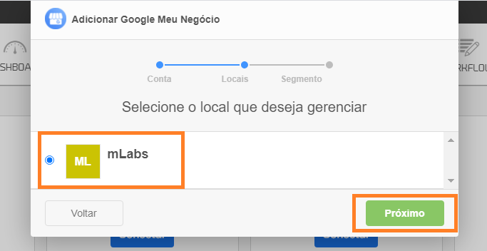 Tela de gerenciamento de Perfil da Empresa no Google pela mLabs.