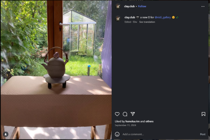 Slow Content 3 Clay Club: postagens são raras, mas muito criativas (é quase um Pinterest no Instagram).