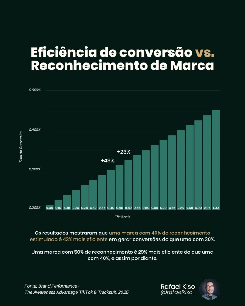 sucesso no digital 3 Infográfico: Eficiência de conversão vs Reconhecimento de marca