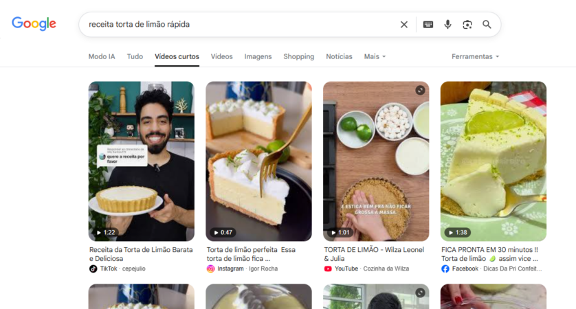 SEO para TikTok: vídeos do TikTok aparecendo no Google.