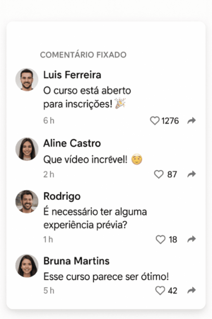 Primeiro comentário no TikTok.